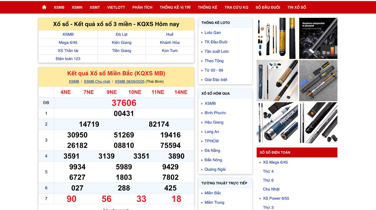 WEB THỐNG KÊ SỔ XỐ