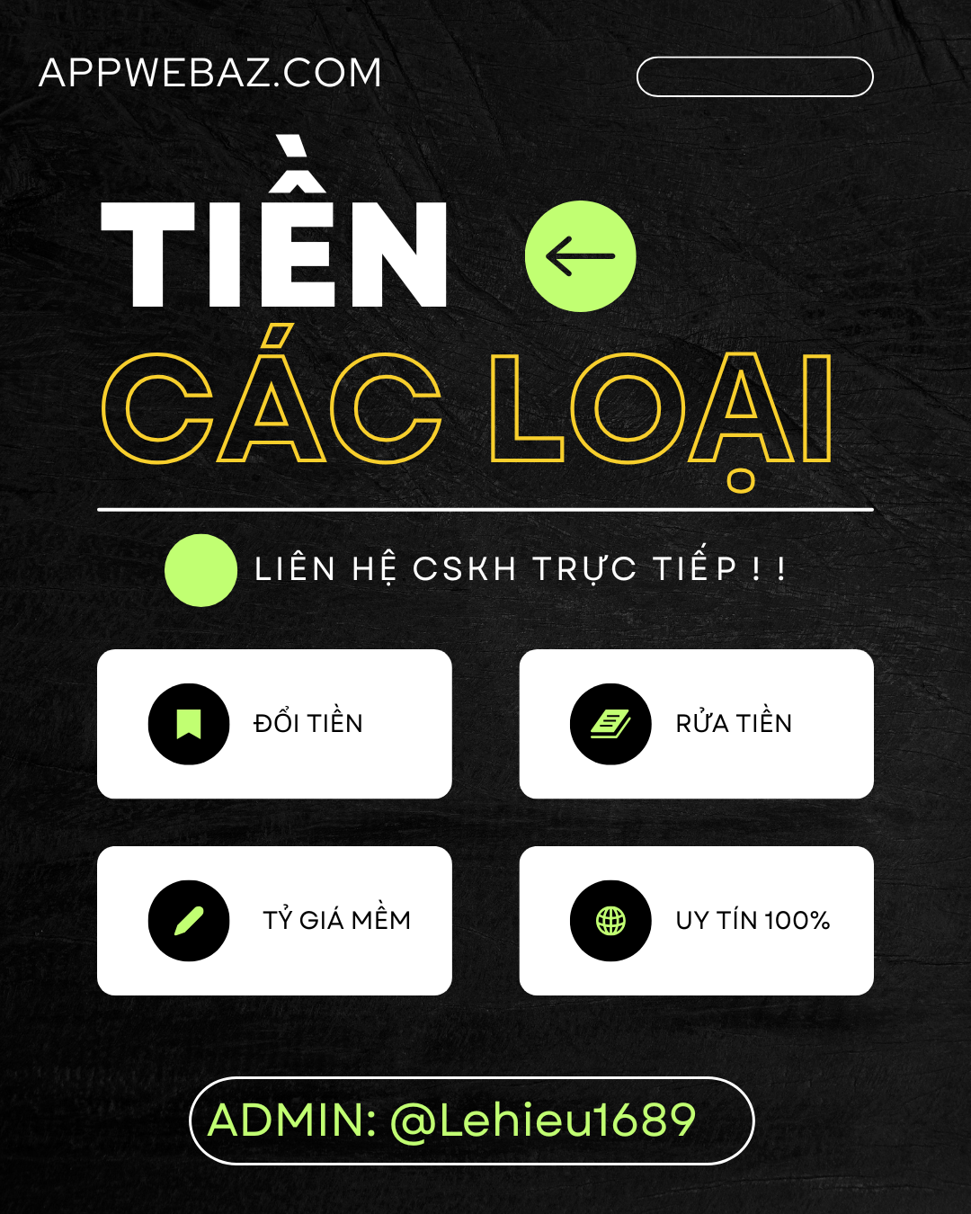 DỊCH VỤ ĐỔI TIỀN VND - USD - USDT - THÁI BATH